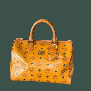 MCM Orange Satchel Bag